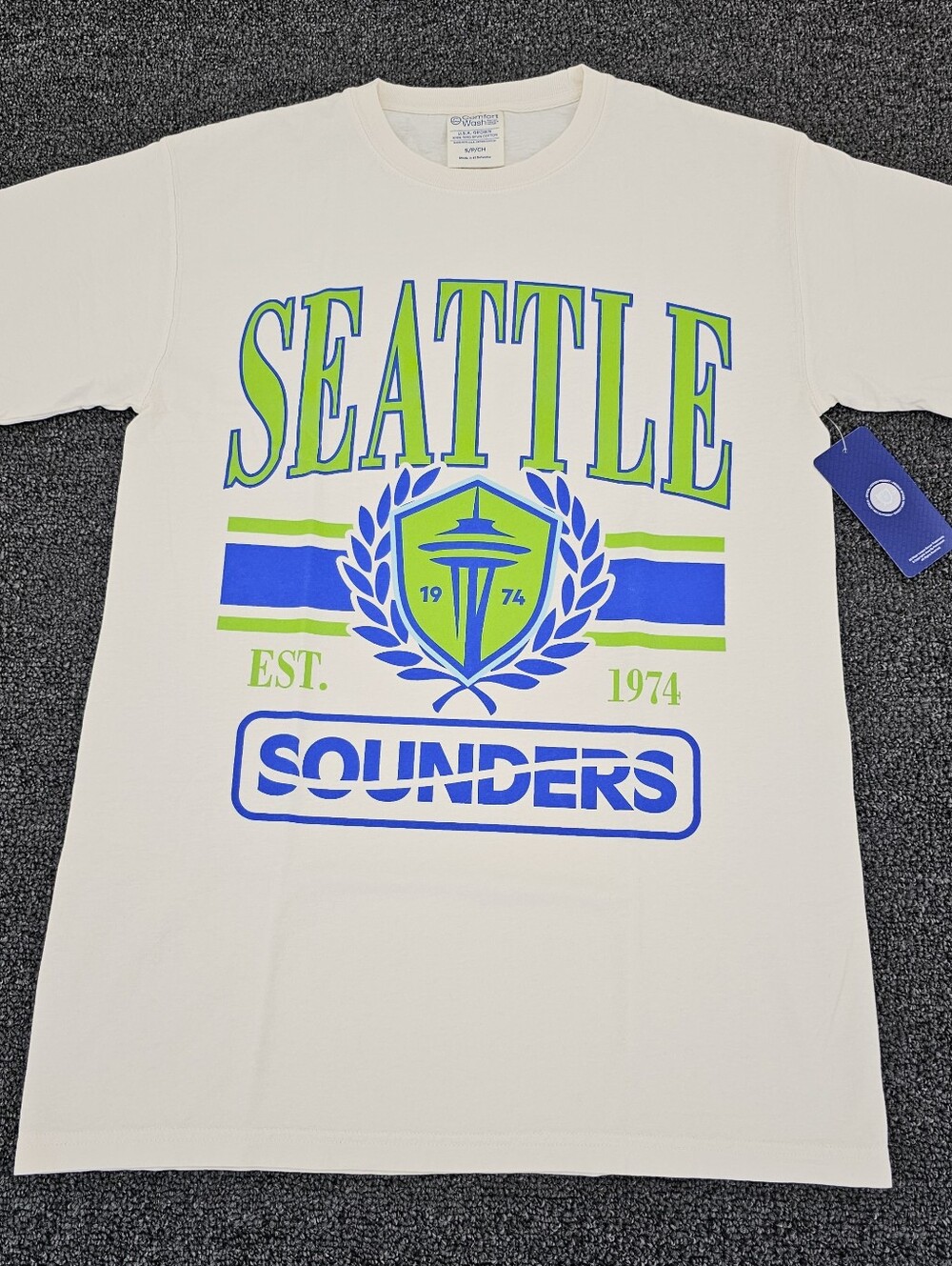 MLS Seattle Sounders Women's Parchment Fashion T-Shirt Small New